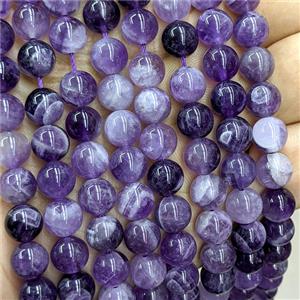Natural Dogtooth Amethyst Beads Purple Smooth Round, approx 10mm