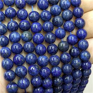 Natural Lapis Lazuli Beads Blue Dye Smooth Round, approx 12mm