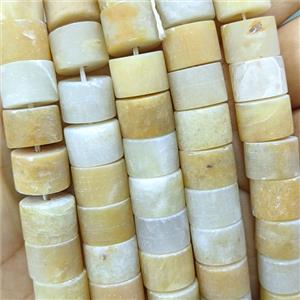 Natural Yellow Aventurine Heishi Beads Matte, approx 7-12mm