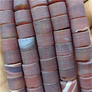 Natural Red Carnelian Agate Heishi Beads Matte, approx 7-12mm