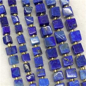 Natural Blue Lapis Lazuli Cube Beads A-Grade, approx 7-9mm