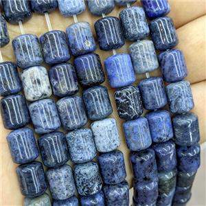 Blue Dumortierite Tube Beads, approx 8-10mm