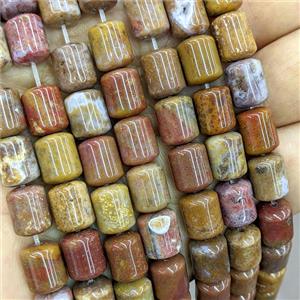 Ocean Agate Tube Beads Multicolor, approx 8-10mm