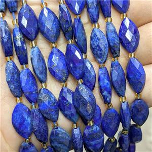 Natural Blue Lapis Lazuli Horseeye Beads Faceted Dye, approx 10-16mm