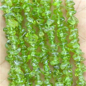 Natural Green Peridot Chips Beads Freeform, approx 3-5mm