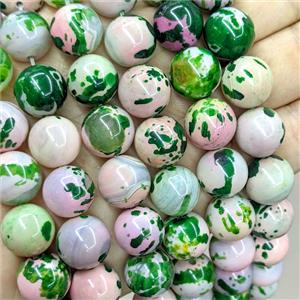 Natural Agate Beads Multicolor Dye Smooth Round, approx 14mm