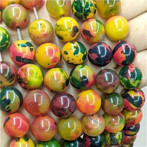 Natural Agate Beads Multicolor Dye Smooth Round, approx 14mm