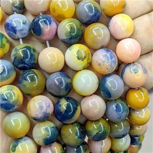 Natural Agate Beads Multicolor Dye Smooth Round, approx 14mm