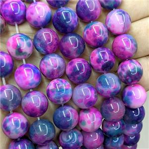 Natural Agate Beads Multicolor Dye Smooth Round, approx 14mm
