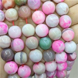 Natural Agate Beads Pink Dye Smooth Round, approx 14mm