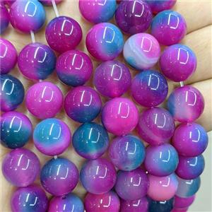 Natural Agate Beads Multicolor Dye Smooth Round, approx 14mm