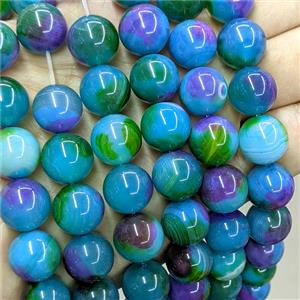 Natural Agate Beads Multicolor Dye Smooth Round, approx 14mm