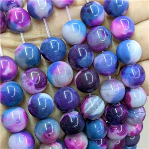 Natural Agate Beads Multicolor Dye Smooth Round, approx 14mm