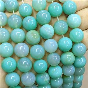 Natural Agate Beads Green Dye Smooth Round, approx 14mm