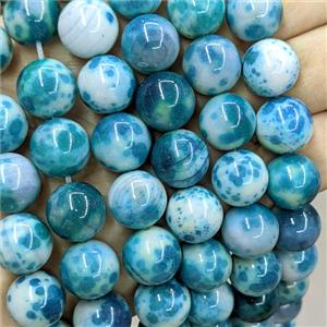 Natural Agate Beads Teal Dye Smooth Round, approx 14mm