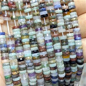 Natural Gemstone Heishi Beads Faceted Mixed, approx 2x6mm