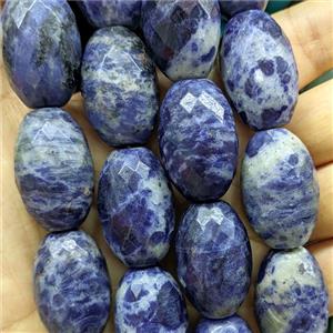 Natural Blue Sodalite Rice Beads Faceted, approx 20-30mm, 13pcs per st