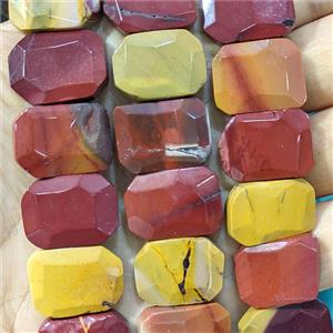 Natural Mookaite Beads Faceted Rectangle, approx 15x20mm