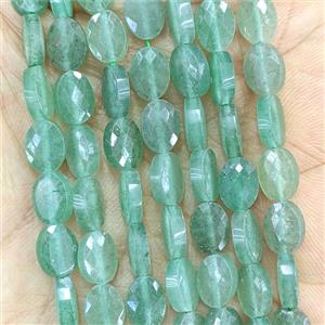 Natural Green Aventurine Oval Beads Faceted, approx 6x8mm