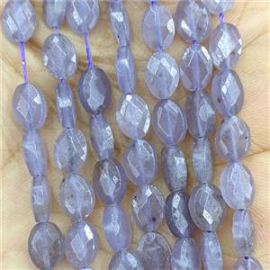 Lilac Jasper Oval Beads Faceted, approx 6x8mm