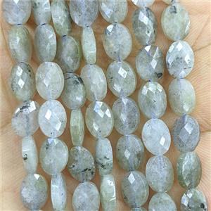 Natural Labradorite Oval Beads Faceted, approx 6x8mm
