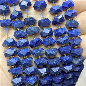 Natural Blue Lapis Lazuli Heishi Beads Faceted Dye, approx 6x11mm
