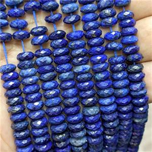 Natural Blue Lapis Lazuli Heishi Spacer Beads Faceted Dye, approx 3x8mm