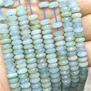 Natural Blue Aquamarine Heishi Spacer Beads Faceted, approx 3x8mm