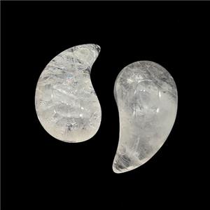 Natural Clear Quartz Comma Pendant, approx 10-20mm