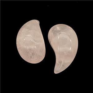 Natural Pink Rose Quartz Comma Pendant, approx 10-20mm