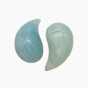 Natural Blue Chinese Amazonite Comma Pendant, approx 10-20mm