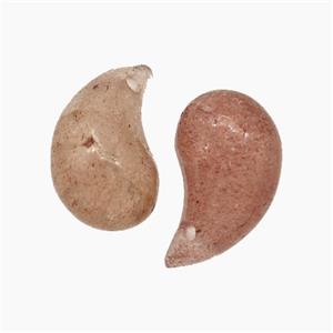 Natural Pink Strawberry Quartz Comma Pendant, approx 10-20mm