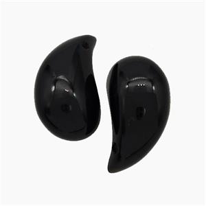 Natural Black Obsidian Comma Pendant, approx 10-20mm