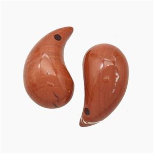 Natural Red Jasper Comma Pendant, approx 10-20mm