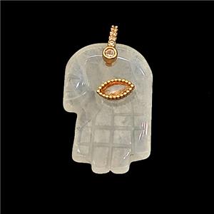 Natural Clear Quartz Buddha-Hand Pendant, approx 17-27mm