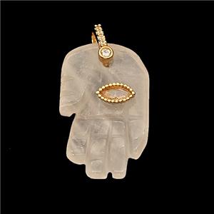 Natural Pink Rose Quartz Buddha-Hand Pendant, approx 17-27mm