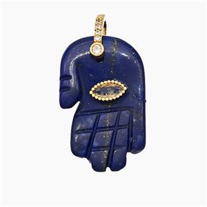 Natural Blue Lapis Lazulie Buddha-Hand Pendant, approx 17-27mm
