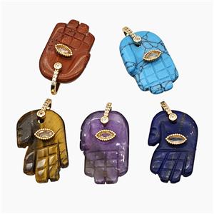 Natural Gemstone Pendant Buddha-Hand, approx 17-27mm