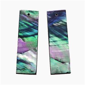 Gray Abalone Shell Rectangle Pendant, approx 12-40mm
