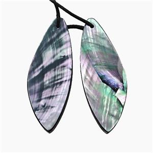 Gray Abalone Shell Teardrop Pendant, approx 12-40mm
