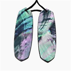 Gray Abalone Shell Oval Pendant, approx 12-40mm