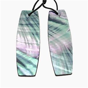 Gray Abalone Shell Rectangle Pendant, approx 12-40mm