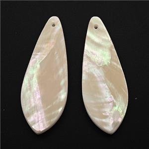 White MOP Shell Teardrop Pendant, approx 12-40mm