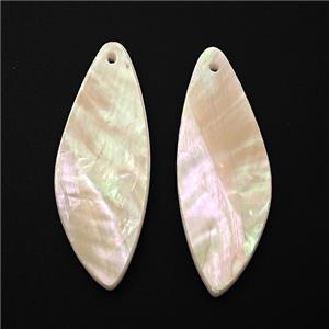 White MOP Shell Teardrop Pendant, approx 12-40mm
