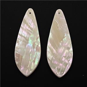 White MOP Shell Teardrop Pendant, approx 12-40mm
