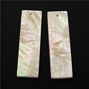 White MOP Shell Rectangle Pendant, approx 12-40mm