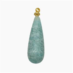Natural Green Amazonite Teardrop Pendant, approx 8-25mm