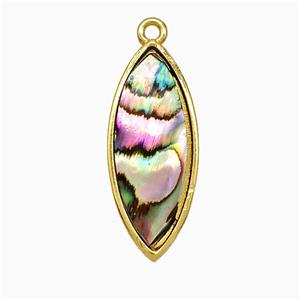 Abalone Shell Eye Pendant Gold Plated, approx 10-25mm