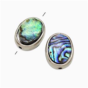 Abalone Shell Oval Beads Platinum Plated, approx 13-17mm
