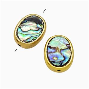 Abalone Shell Oval Beads Gold Plated, approx 13-17mm